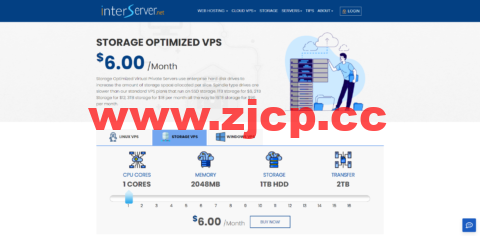 InterServer：美国大硬盘vps，1核/2GB内存/1TB硬盘/2TB流量/1Gbps端口，$4.8/月起，洛杉矶/纽约/新泽西机房等插图