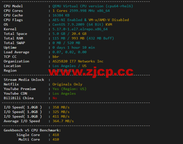 搬瓦工：DC2 QNET（USCA_2）美国洛杉矶 QuadraNet 机房，简单测评插图1