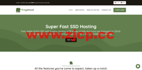 FrogeHost：充值送30%现金，最高赠$90，首购11%折扣，3核/2G内存/70GB SSD硬盘/2TB流量/1Gbps带宽，$57.00/月，提供DirectAdmin面板授权，免费每日备份插图