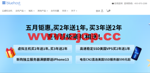 BlueHost：虚拟主机优惠券购买享受买2年送1年买3年送2年优惠插图