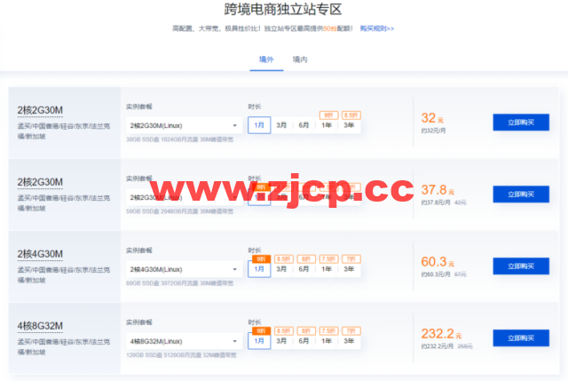 腾讯云：跨境电商云服务器促销，最低2H2G10M云服务器36元/月，可选孟买/中国香港/硅谷/东京/法兰克福/新加坡多个境外机房插图3