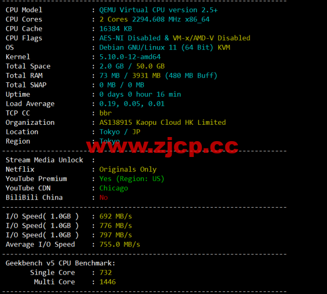 lightnode：日本东京机房VPS，1核/2G内存/50G硬盘/1000GB流量，月付$7.71，解锁流媒体/小时计费，简单测评插图1