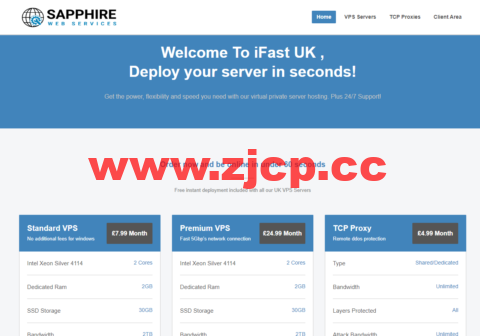 fast.uk：英国vps，9折优惠，1核/1G内存/30G SSD硬盘/1TB流量/2Gbps带宽，£7/月起插图