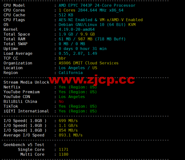 DMIT：美国CN2 GIA VPS，Premium系列，月付$14.9，季付$28.88起，原生IP，解锁tiktok、Netflix、Disney+等流媒体，简单测评插图1