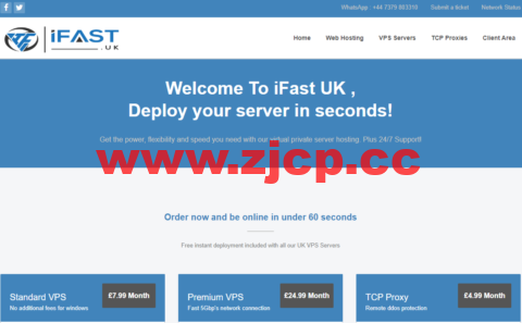 ifast.uk：英国vps，首月5折优惠，1核/1G内存/30G SSD硬盘/1TB流量/2Gbps带宽，£3.99/月起插图