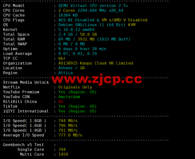 lightnode：希腊雅典机房VPS，1核/2G内存/50G硬盘/1000GB流量，月付$7.71起，原生IP，解锁tiktok，附简单测评插图1
