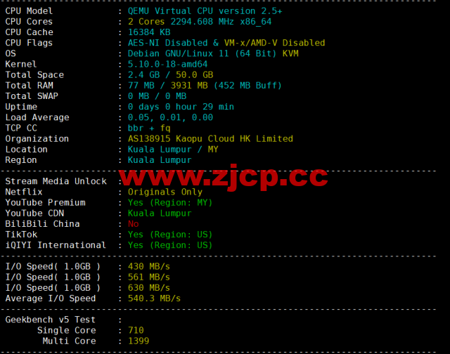 #补货#lightnode：马来西亚吉隆坡机房VPS，1核/2G内存/50G硬盘/1000GB流量，月付$7.71起，简单测评插图1
