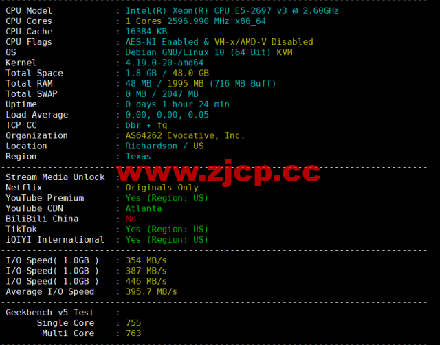 #2022年10月#iON Cloud：美国达拉斯机房vps，1核/2G内存/50GB SSD/2TB流量/1Gbps带宽，$8/月，原生ip，解锁美区tiktok等，简单测评插图1