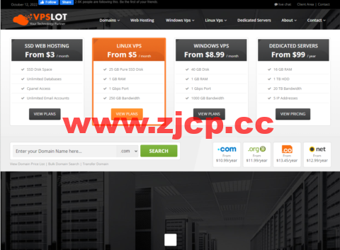 VpsLot：美国和欧洲windows vps，3核/3G内存/40G SSD/300 GB流量/1Gbps带宽，$14.99/月起插图