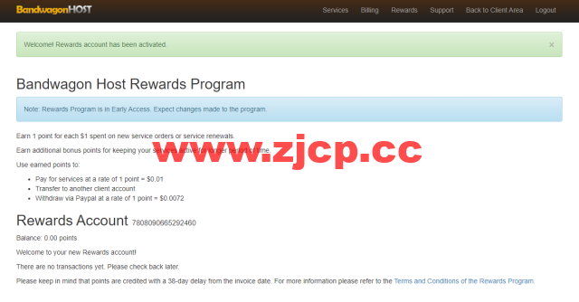 搬瓦工：Rewards Program奖励计划，消费返积分，可抵现或提现插图2
