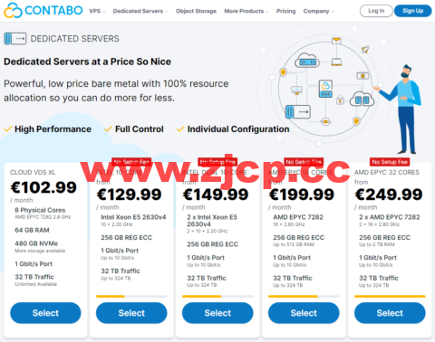 Contabo：德国独立服务器，另可选美国/英国/新加坡机房，E5 2630v4/256GB/1Gbps@32 TB，月付€129.99起插图