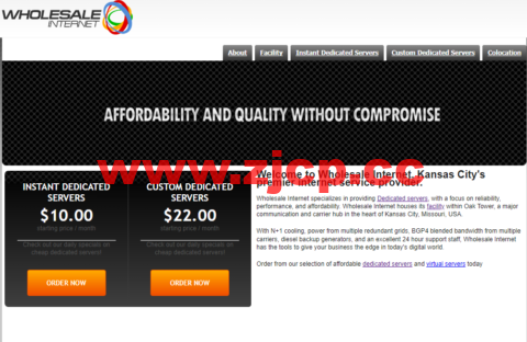 WholesaleInternet：堪萨斯独立服务器，Dual Atom/2GB内存/500GB SATA硬盘/不限流量/100Mbps带宽，$9/月起插图