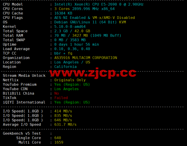 RackNerd：便宜vps，$9.89/年，洛杉矶机房（DC 02），简单测评插图1