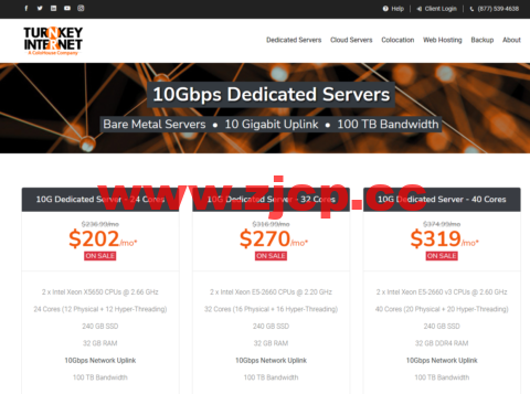 TurnkeyInternet：美国10Gbps带宽独服，2*X5650/32G内存/240GB SSD/100TB流量/10Gbps带宽，$202/月起插图