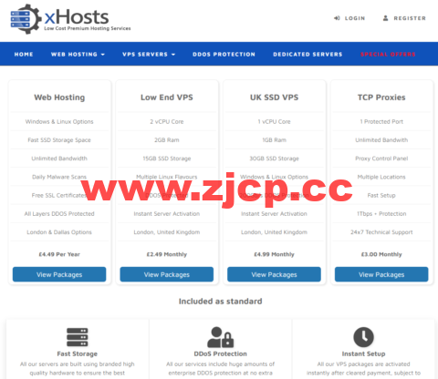 xHosts.uk：英国OVH机房vps，2核/4G/75GB HDD/不限流量/200Mbps带宽，£7.49/月插图