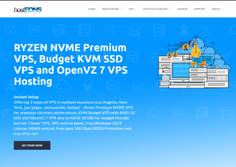 Hosteons：盐湖城AMD Ryzen系列vps促销，1核/1GB/20G NVMe/4TB@10Gbps带宽，$3/月插图