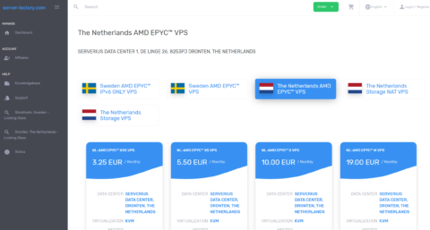 server-factory：荷兰AMD EPYC高性能VPS，1Gbps带宽，超流量限速10Mbps不限量，€12/年起插图