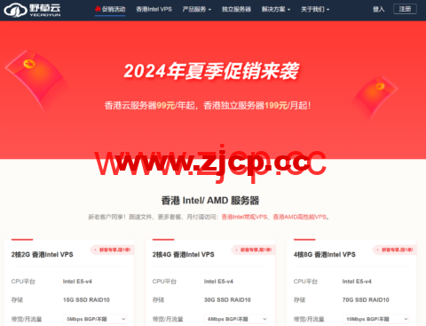 野草云：香港MG机房，2核/2GB/30GB/500GB@100Mbps带宽，99元/年插图