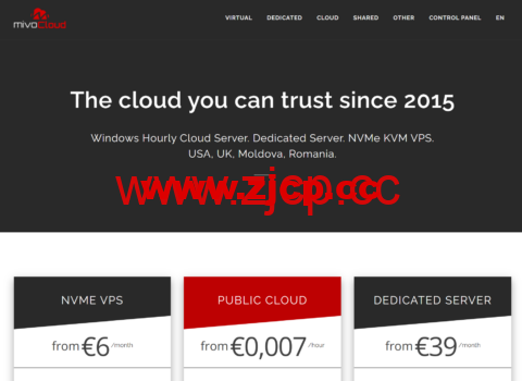 mivocloud：摩尔多瓦/罗马尼亚专用服务器，E3-1220 v2，30TB月流量，1Gbps带宽，€39/月起插图