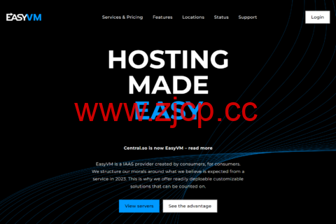 EasyVM：新上阿什本机房，65折优惠，1核2G内存44GB SSD，1Gbps不限流量，月付3.25美元插图