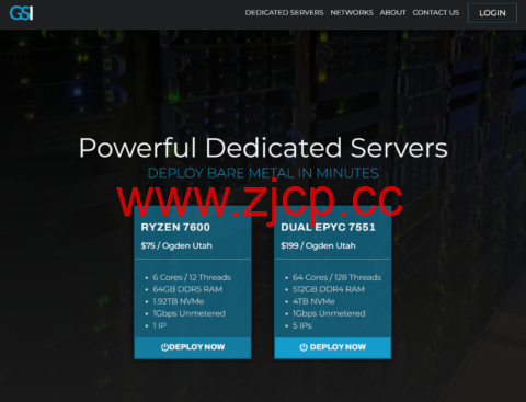 GorillaServers：洛杉矶服务器，AMD Ryzen 7700/64GB/960GB NVMe/1Gbps不限流量，$65/月插图