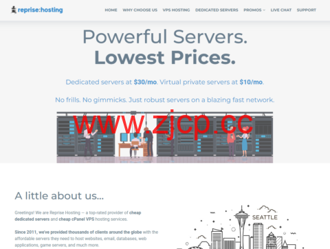 #黑五#RepriseHosting：西雅图存储服务器，8~12TB硬盘，50TB月流量，$28/月起插图
