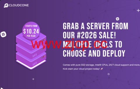 #Hashtag 2026 Sale#CloudCone：洛杉矶vps，2核/1GB/50GB/3TB流量/1Gbps带宽，$10.24/年插图