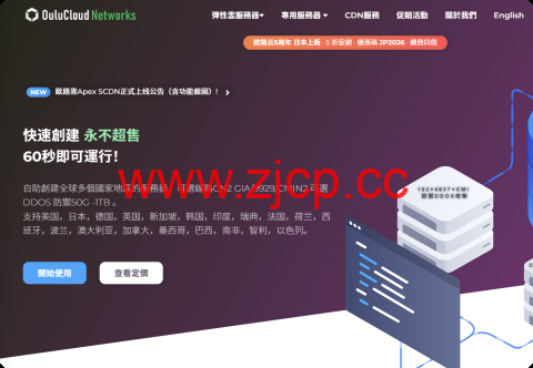 OULUCLOUD：新上日本东京机房，5折优惠，$2.5/月起，中国直连优化网络插图