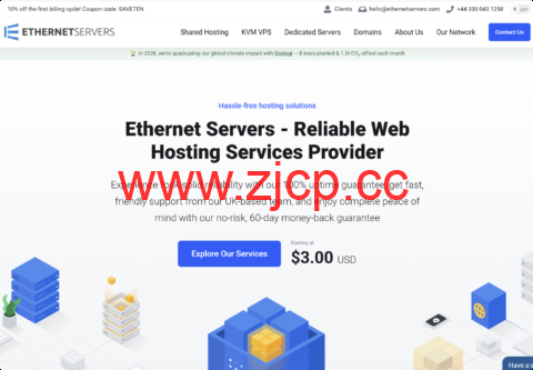 EtherNetservers 优惠：洛杉矶 / 德 / 新泽西机房 VPS，10Gbps 带宽低至 $3 / 月插图